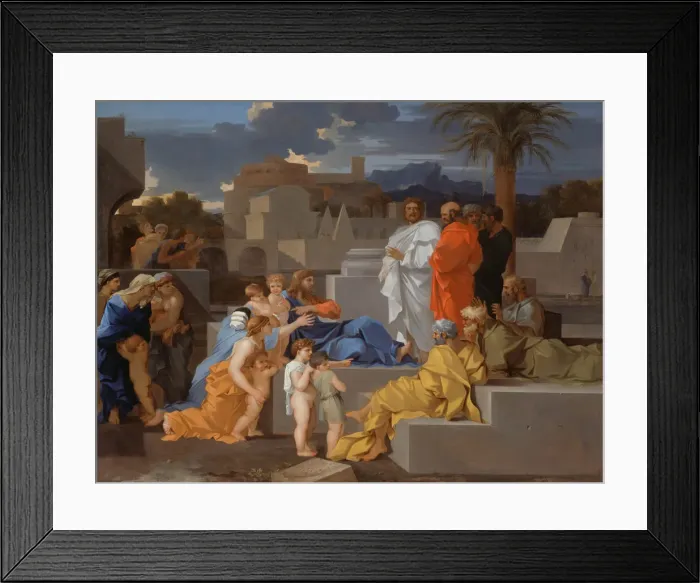 Framed Print : Christ Receiving the Children, c. 1655. Creator: Sebastien Bourdon Framed Print : Christ Receiving the Children, c. 1655. Creator: Sebastien Bourdon