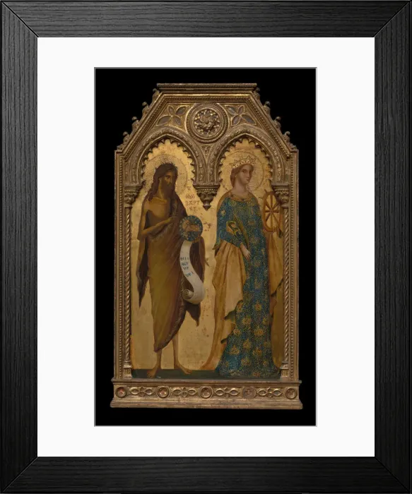 Framed Print : Saints John the Baptist and Catherine of Alexandria, About 1350 Framed Print : Saints John the Baptist and Catherine of Alexandria, About 1350
