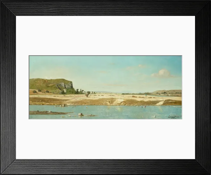 Framed Print : The Banks of the River Durance at Saint Paul, 1864. Creator: Paul Guigou Framed Print : The Banks of the River Durance at Saint Paul, 1864. Creator: Paul Guigou