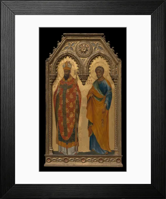 Framed Print : Saints Augustine and Peter, About 1350. Creators: Paolo Veneziano Framed Print : Saints Augustine and Peter, About 1350. Creators: Paolo Veneziano