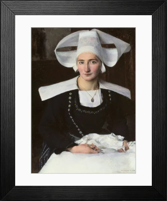 Framed Print : Woman from Brittany, 1886. Creator: Pascal Adolphe Jean Dagnan-Bouveret Framed Print : Woman from Brittany, 1886. Creator: Pascal Adolphe Jean Dagnan-Bouveret