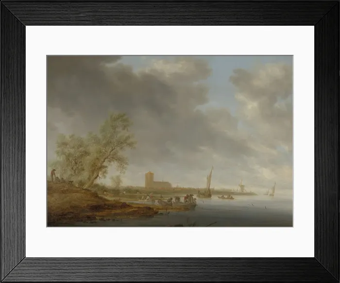 Framed Print : River Landscape with a View of Naarden, 1642. Creator: Salomon Ruysdael Framed Print : River Landscape with a View of Naarden, 1642. Creator: Salomon Ruysdael