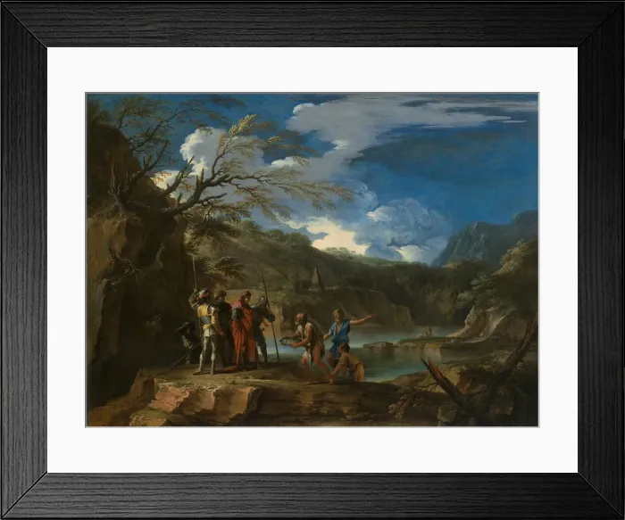 Framed Print : Polycrates and the Fisherman, c. 1664. Creator: Salvator Rosa Framed Print : Polycrates and the Fisherman, c. 1664. Creator: Salvator Rosa