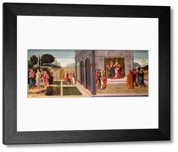Framed Print : Susanna and the Elders in the Garden, and the Trial of Susanna before the Elders, c. 1500 Framed Print : Susanna and the Elders in the Garden, and the Trial of Susanna before the Elders, c. 1500