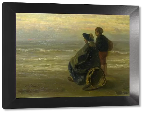Mother and Child on a Seashore, c. 1890. Creator: Jozef Israels