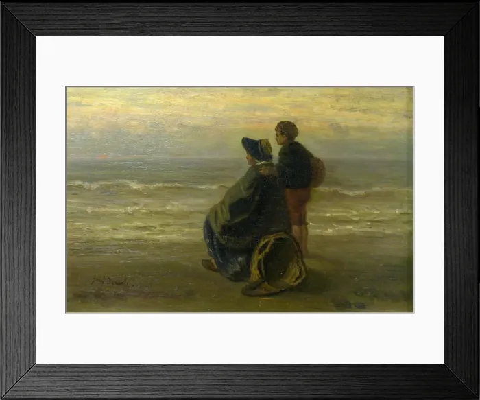 Framed Print : Mother and Child on a Seashore, c. 1890. Creator: Jozef Israels Framed Print : Mother and Child on a Seashore, c. 1890. Creator: Jozef Israels