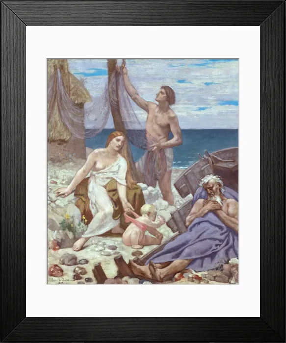 Framed Print : The Fishermans Family, 1887. Creator: Pierre Puvis de Chavannes Framed Print : The Fishermans Family, 1887. Creator: Pierre Puvis de Chavannes