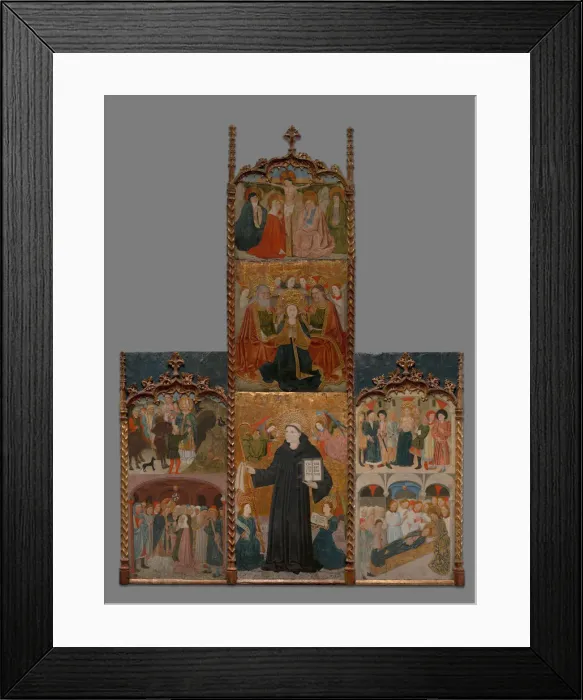 Framed Print : Retable of Saints Athanasius, Blaise, and Agatha, 1440 / 45. Creator: Master of Riglos Framed Print : Retable of Saints Athanasius, Blaise, and Agatha, 1440 / 45. Creator: Master of Riglos