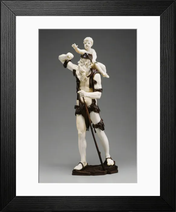 Framed Print : Old Beggar Carrying Child, 1735 / 50. Creator: Simon Troger Framed Print : Old Beggar Carrying Child, 1735 / 50. Creator: Simon Troger