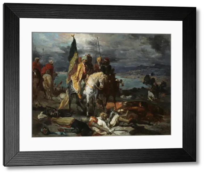 Framed Print : Saracens and Crusaders, c. 1846. Creator: Style of Theodore Chasseriau Framed Print : Saracens and Crusaders, c. 1846. Creator: Style of Theodore Chasseriau
