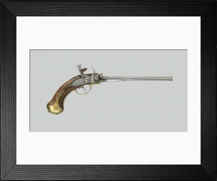 Framed Print : Flintlock Magazine Pistol (Lorenzoni System), Germany, About 1690 Framed Print : Flintlock Magazine Pistol (Lorenzoni System), Germany, About 1690