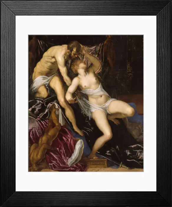 Framed Print : Tarquin and Lucretia, c. 1578  /  80. Creator: Jacopo Tintoretto