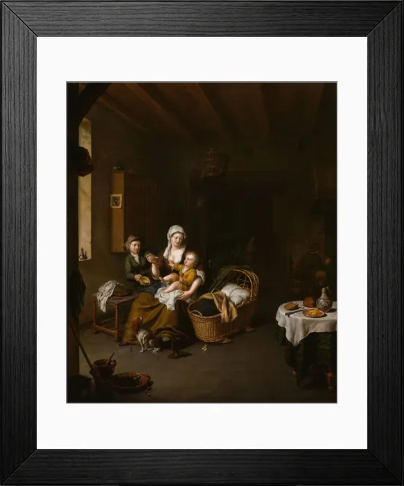Framed Print : A Mother Feeding her Child (The Happy Mother), 1707. Creator: Willem van Mieris Framed Print : A Mother Feeding her Child (The Happy Mother), 1707. Creator: Willem van Mieris