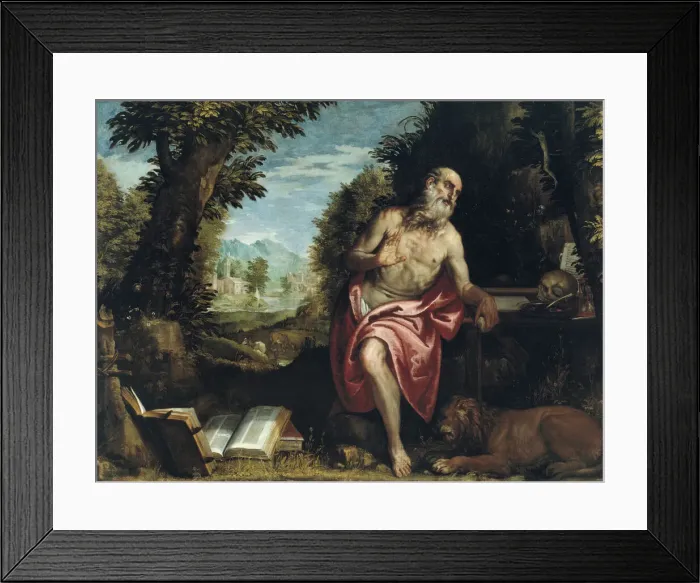 Framed Print : Saint Jerome in the Wilderness, 1585 / 90. Creator: Workshop of Veronese Framed Print : Saint Jerome in the Wilderness, 1585 / 90. Creator: Workshop of Veronese