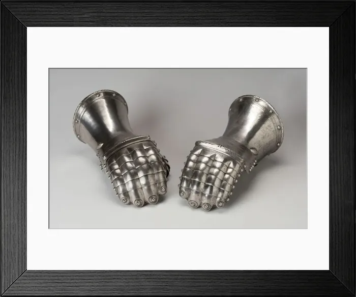 Framed Print : Pair of Mitten Gauntlets, Europe, probably 19th century. Creator: Unknown Framed Print : Pair of Mitten Gauntlets, Europe, probably 19th century. Creator: Unknown