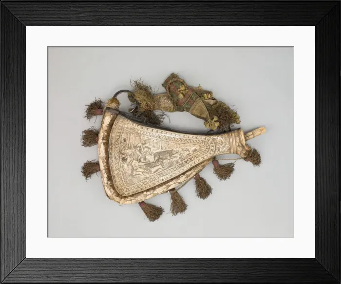 Framed Print : Powder Flask, Germany, late 16th or early 17th century. Creator: Unknown Framed Print : Powder Flask, Germany, late 16th or early 17th century. Creator: Unknown