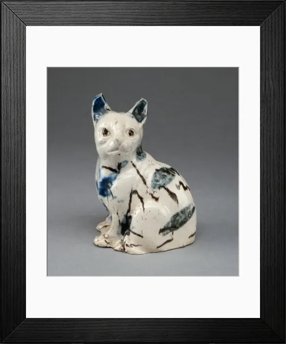 Framed Print : Cat, Staffordshire, c. 1760. Creator: Staffordshire Potteries Framed Print : Cat, Staffordshire, c. 1760. Creator: Staffordshire Potteries