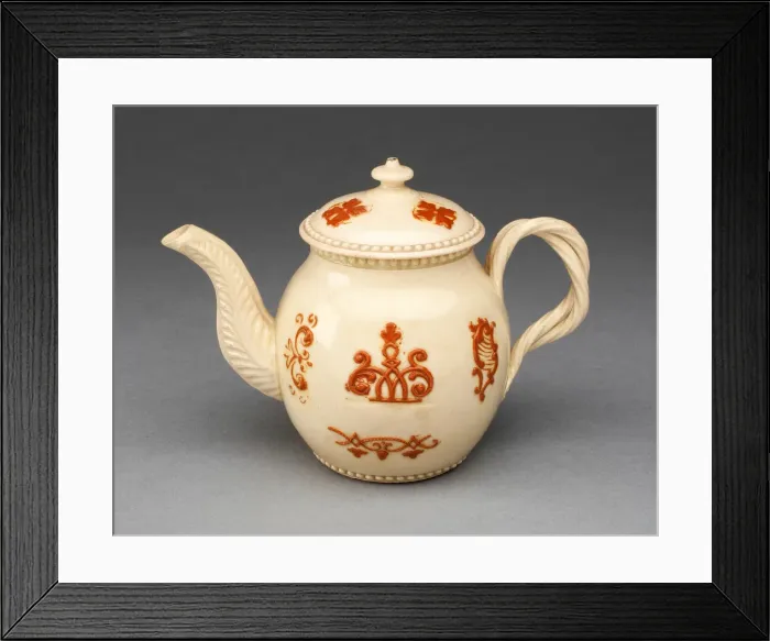 Framed Print : Teapot, Staffordshire, c. 1750. Creator: Staffordshire Potteries Framed Print : Teapot, Staffordshire, c. 1750. Creator: Staffordshire Potteries