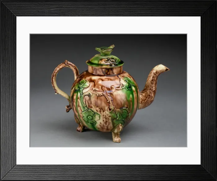 Framed Print : Teapot, Staffordshire, 1760  /  70. Creator: Staffordshire Potteries