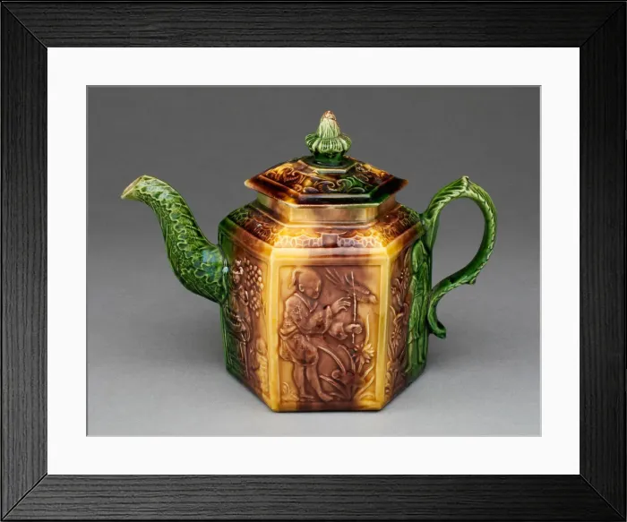 Framed Print : Teapot, Staffordshire, 1750 / 70. Creator: Staffordshire Potteries Framed Print : Teapot, Staffordshire, 1750 / 70. Creator: Staffordshire Potteries