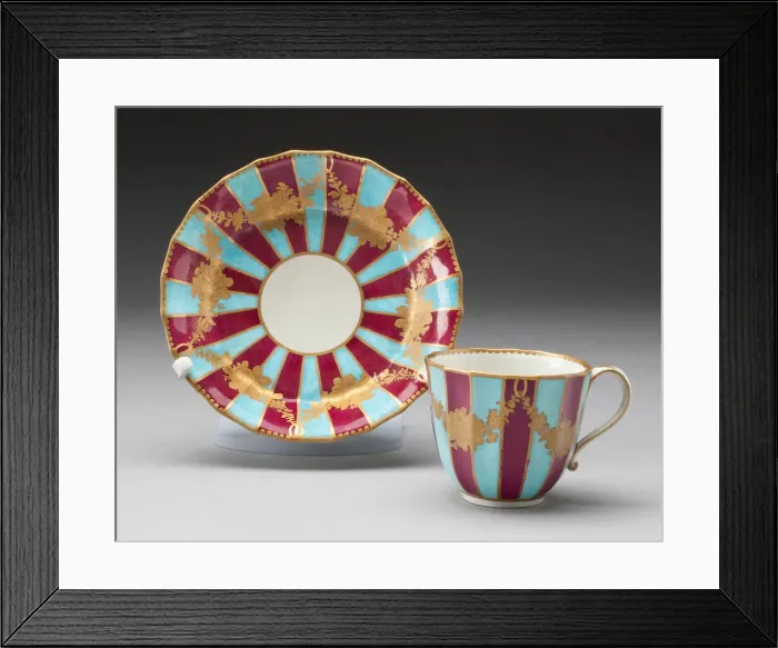 Framed Print : Cup and Saucer, Worcester, c. 1770. Creator: Royal Worcester Framed Print : Cup and Saucer, Worcester, c. 1770. Creator: Royal Worcester
