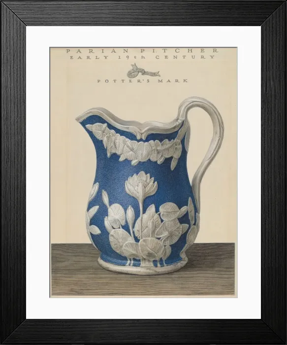 Framed Print : Parian Pitcher, c. 1937. Creator: John Matulis Framed Print : Parian Pitcher, c. 1937. Creator: John Matulis