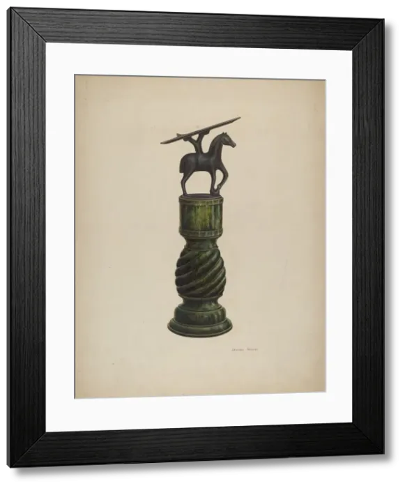 Framed Print : Shoe Shine Foot Rest, c. 1941. Creator: Stanley Mazur Framed Print : Shoe Shine Foot Rest, c. 1941. Creator: Stanley Mazur
