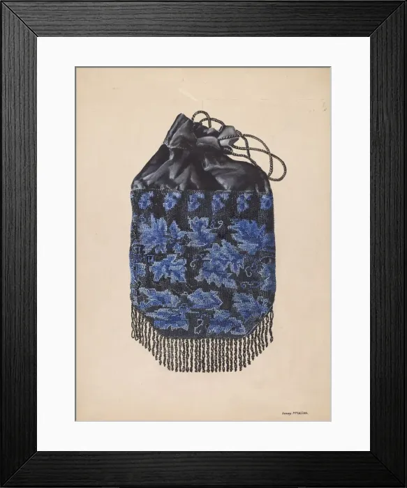 Framed Print : Beaded Bag, c. 1936. Creator: James McLellan Framed Print : Beaded Bag, c. 1936. Creator: James McLellan