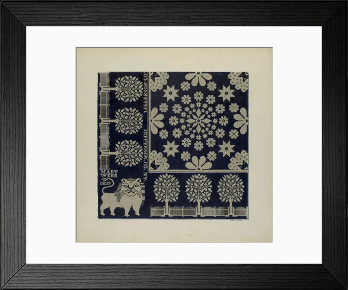 Framed Print : Tyler Coverlet, c. 1942. Creator: Merkley, Arthur G Framed Print : Tyler Coverlet, c. 1942. Creator: Merkley, Arthur G