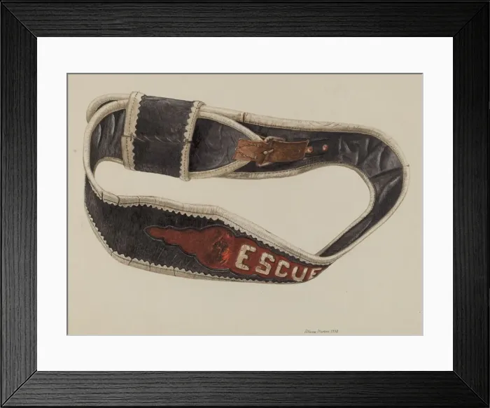 Framed Print : Firemans Life Belt, 1938. Creator: Alfonso Moreno Framed Print : Firemans Life Belt, 1938. Creator: Alfonso Moreno