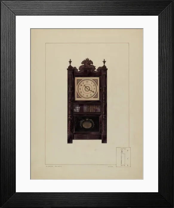 Framed Print : Clock, 1935 / 1942. Creator: Ralph Morton Framed Print : Clock, 1935 / 1942. Creator: Ralph Morton