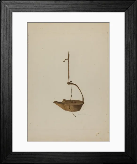 Framed Print : Betty Lamp, c. 1941. Creator: Stella Mosher Framed Print : Betty Lamp, c. 1941. Creator: Stella Mosher