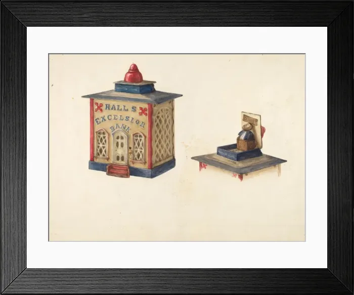 Framed Print : Iron Bank, c. 1942. Creator: Stella Mosher Framed Print : Iron Bank, c. 1942. Creator: Stella Mosher