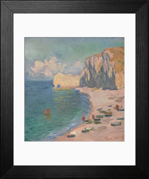 Framed Print : Etretat: The Beach and the Falaise d Amont, 1885. Creator: Claude Monet Framed Print : Etretat: The Beach and the Falaise d Amont, 1885. Creator: Claude Monet