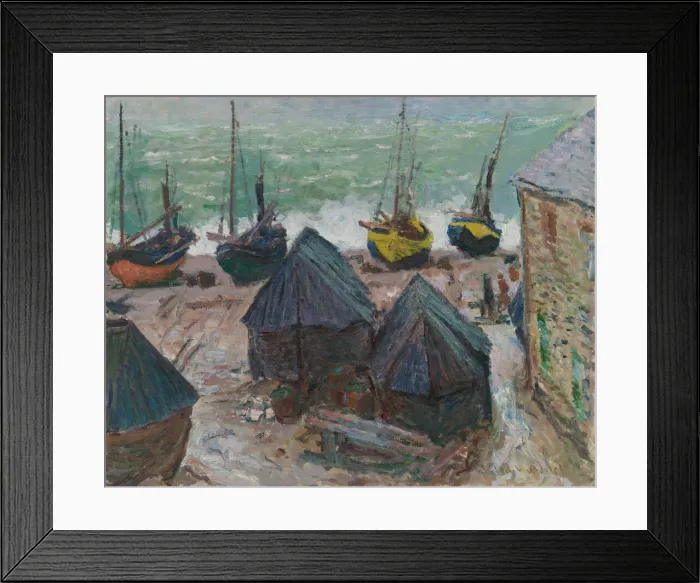 Framed Print : Boats on the Beach at Etretat, 1885. Creator: Claude Monet Framed Print : Boats on the Beach at Etretat, 1885. Creator: Claude Monet
