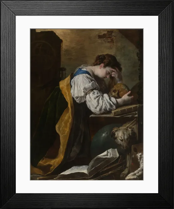 Framed Print : Melancholia, c. 1615. Creator: Domenico Fetti Framed Print : Melancholia, c. 1615. Creator: Domenico Fetti