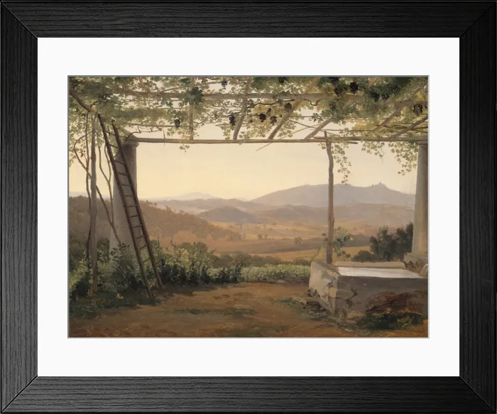 Framed Print : Fountain and Pergola in Italy, 1830 / 35. Creator: Ernst Christian Frederik Petzholdt Framed Print : Fountain and Pergola in Italy, 1830 / 35. Creator: Ernst Christian Frederik Petzholdt
