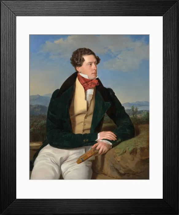 Framed Print : The Actor Maximilian Korn in a Landscape, 1828. Creator: Ferdinand Georg Waldmuller Framed Print : The Actor Maximilian Korn in a Landscape, 1828. Creator: Ferdinand Georg Waldmuller
