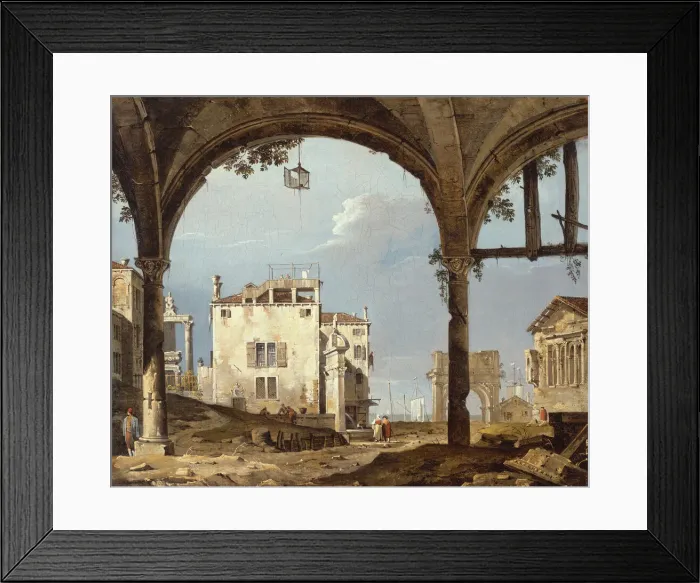 Framed Print : Portico with a Lantern, 1741 / 45. Creator: Unknown Framed Print : Portico with a Lantern, 1741 / 45. Creator: Unknown