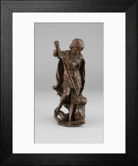 Framed Print : Archangel Michael Overcoming the Devil, c. 1550. Creator: Unknown Framed Print : Archangel Michael Overcoming the Devil, c. 1550. Creator: Unknown