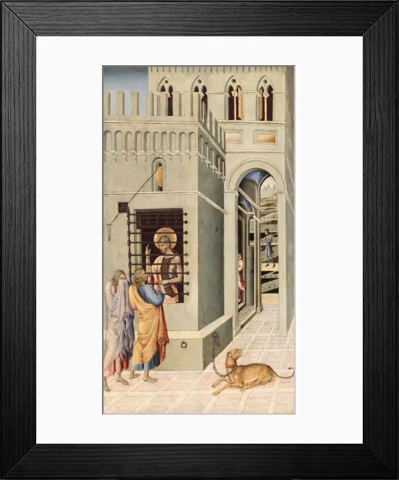 Framed Print : Saint John the Baptist in Prison Visited by Two Disciples, 1455 / 60 Framed Print : Saint John the Baptist in Prison Visited by Two Disciples, 1455 / 60