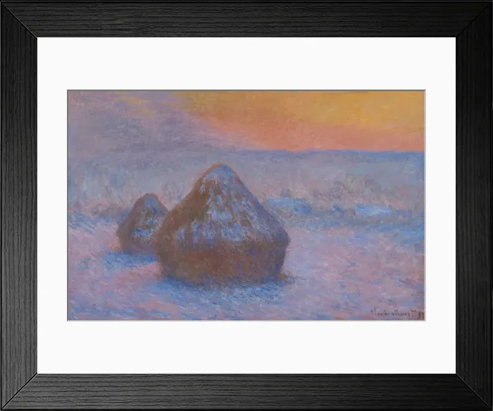Framed Print : Stacks of Wheat (Sunset, Snow Effect), 1890 / 91. Creator: Claude Monet Framed Print : Stacks of Wheat (Sunset, Snow Effect), 1890 / 91. Creator: Claude Monet