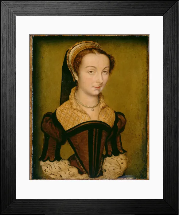 Framed Print : Portrait of Louise de Halluin, dame de Cipierre, c. 1555. Creator: Corneille de Lyon Framed Print : Portrait of Louise de Halluin, dame de Cipierre, c. 1555. Creator: Corneille de Lyon