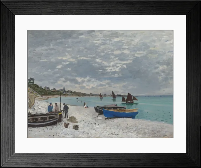 Framed Print : The Beach at Sainte-Adresse, 1867. Creator: Claude Monet Framed Print : The Beach at Sainte-Adresse, 1867. Creator: Claude Monet