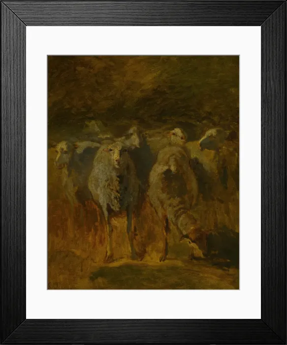 Framed Print : Unfinished Study of Sheep, c. 1850. Creator: Constant Troyon Framed Print : Unfinished Study of Sheep, c. 1850. Creator: Constant Troyon