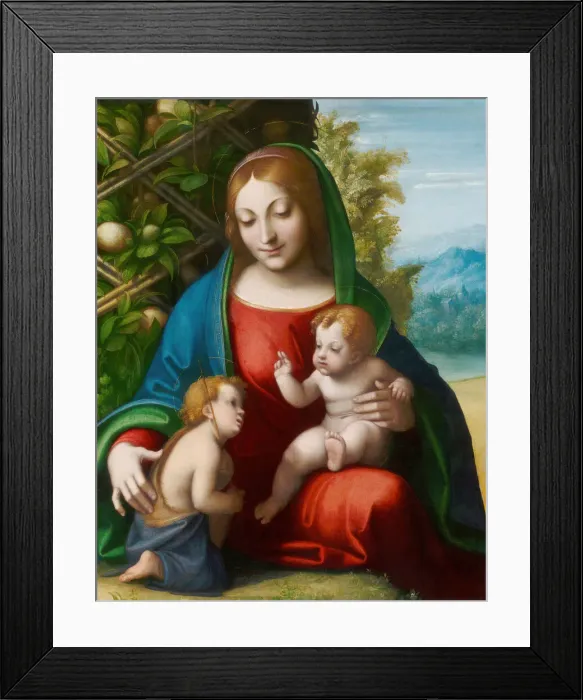 Framed Print : Virgin and Child with the Young Saint John the Baptist, c. 1515. Creator: Correggio Framed Print : Virgin and Child with the Young Saint John the Baptist, c. 1515. Creator: Correggio