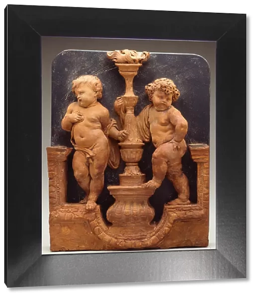 Two Putti Supporting a Torch, 1650  /  1700. Creator: Unknown