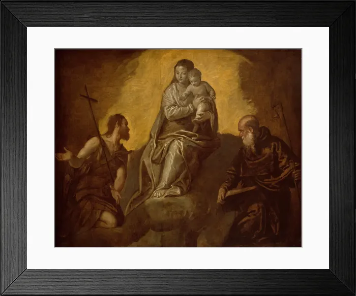 Framed Print : Virgin and Child with Saints John the Baptist and Anthony Abbot, 1575  /  1625