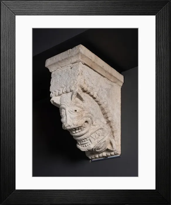 Framed Print : Corbel with Two Animal Masks from the Monastery Church of Notre-Dame-de-la-Grande-Sauve Framed Print : Corbel with Two Animal Masks from the Monastery Church of Notre-Dame-de-la-Grande-Sauve
