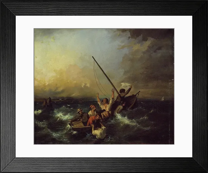 Framed Print : Shipwreck, 19th century. Creator: Eugene Isabey Framed Print : Shipwreck, 19th century. Creator: Eugene Isabey
